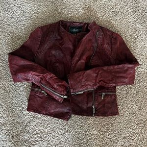 BNCI BY Blanc Noir crop faux leather Moto jacket